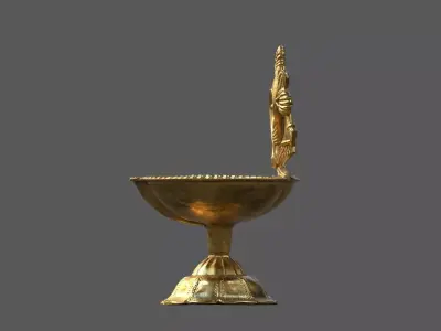 Small Brass Conch Lamp in Brass Low-poly 3D model