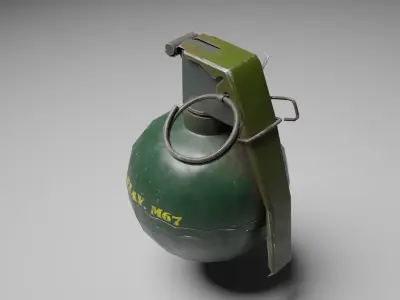 Lowpoly M67 grenade Free low-poly 3D model