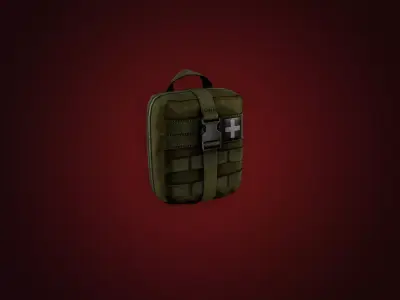 Medical Military Health Pouch I PBR Model I Game Ready Low-poly 3D model