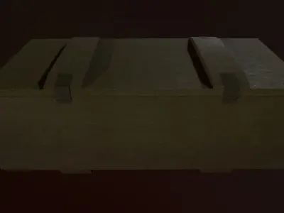 Military wooden box Low-poly 3D model get