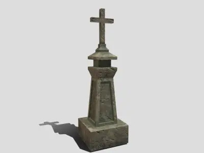Medieval Grave Marker Low-poly 3D model