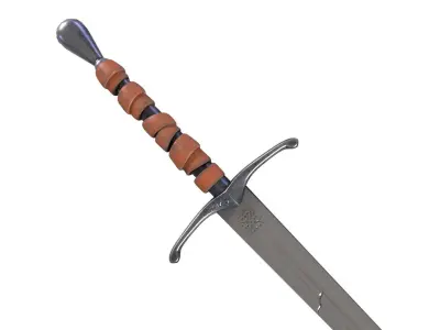 Long Sword with PBR material Game ready Low-poly 3D model