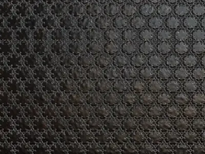 Hexagonal Pattern Metal Mesh PBR Seamless Texture