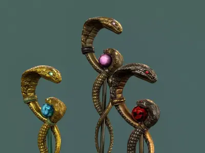 Magic Staff of Apophis Low-poly 3D model