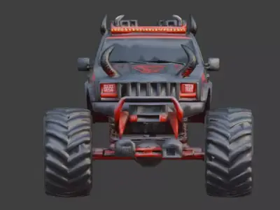 Possessed Demon Monster Truck 3D Model Low-poly 3D model