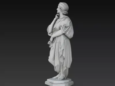 Roman Classical Woman Statue Draped Female Sculpture 3D Model 3D print model