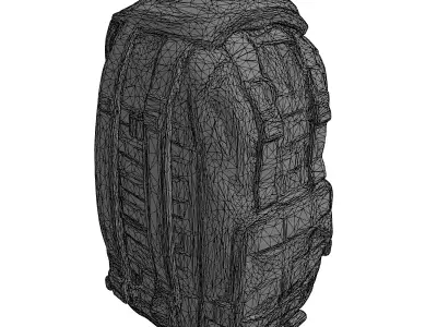 Military Camo Tactical Backpack Rucksack Low-poly 3D model