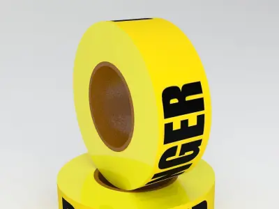 DANGER Tape Yellow 3D model