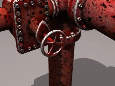 Rusty Red Valve 3D model