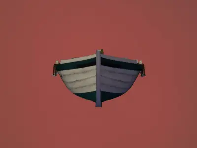 Small Boat 3D Asset  Low-poly 3D model
