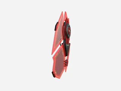 SciFi Shield A11 Red Yellow - Sci Fi Weapon Design Low-poly 3D model