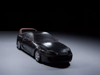 BEAT UP SPORT CAR Free low-poly 3D model