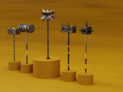 Hammer Low-poly 3D model 44