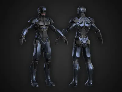 SciFi Trooper Low-poly 3D model
