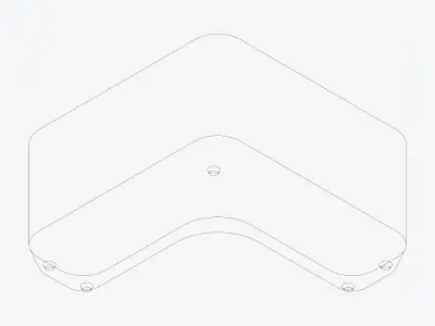 Seat - Ottoman - Simplicity - L Shape Low-poly 3D model