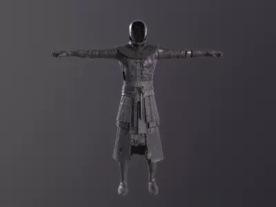 dark fantasy medieval soldier knight armor  Low-poly 3D model