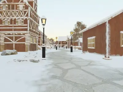 Winter Mountain Village 3D model