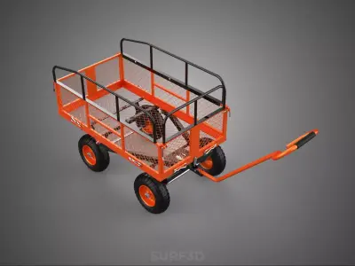 METAL GRID SIDE SCREEN NET MESH BED RAIL CAGE TROLLEY CART WAGON 3D model