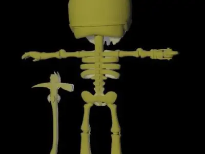 Military Skeleton Low-poly 3D model