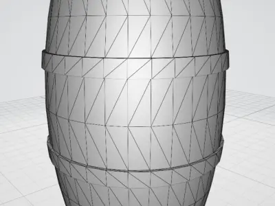 Wooden barrel Low-poly 3D model 17