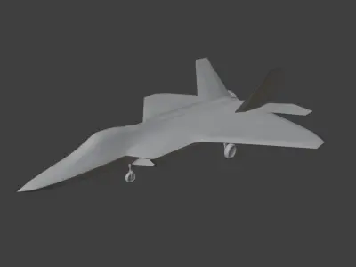 F22 Raptor Low-poly 3D model
