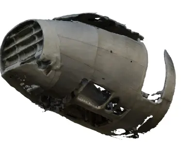 Abandoned Airplane Nose Wreckage 3D model