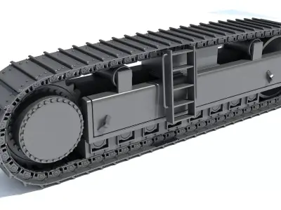 Bulldozer Excavator Track 3D model by 3D-Horse