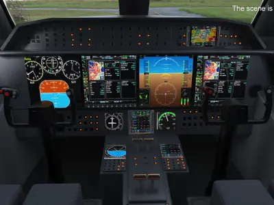 CAEW G550 White in Takeoff Position 3D model
