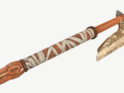 Bone Axe Low-poly 3D model