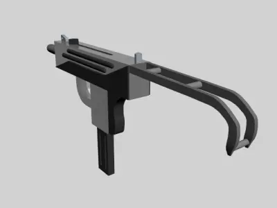 Low-Poly Uzi Gun Free low-poly 3D model