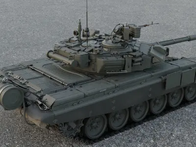 Tank T-90A 3D model purchase