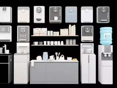 ModernOfficeDrinkingWaterEquipment3DModelSet 3D model