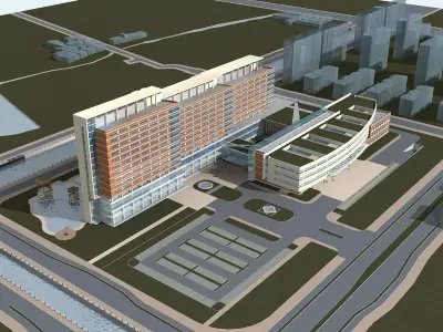 Hospital Building 3D model 10