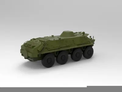 BTR-60 armoured personnel carrier 3D model