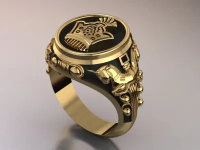 Kingdom ring - Achaemenid ring for men  3D print model