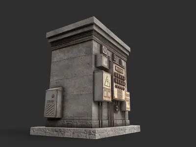 Electrical Transformer 3 Low-poly 3D model