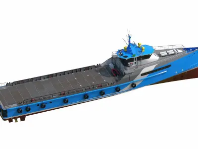 CREW SUPPLIER VESSEL Blue 3D model