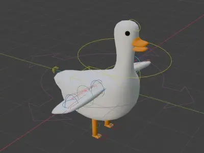Goose Cartoon Free low-poly 3D model