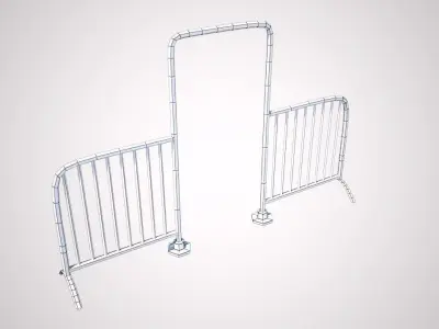 Red Barrier with Door 3D model