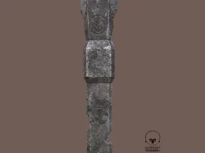  Demon Sword Statue Free low-poly 3D model