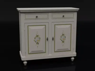 Antique Wooden Sideboard Cabinet Low-poly 3D model buy