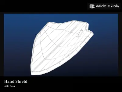 Medieval Shield Low-poly 3D model 2