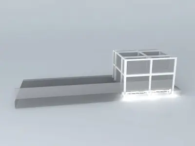 Architecture cube with light shining Free 3D model