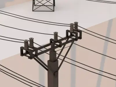 Electric Transmission Towers low Low-poly 3D model