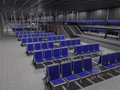 Airport Interior Low-poly 3D model shop