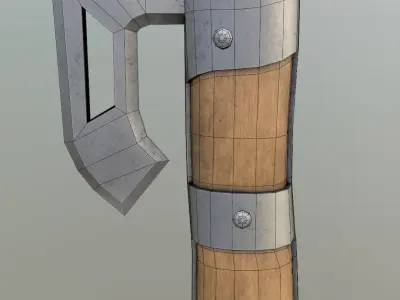 Compact Axe LOW POLY Free low-poly 3D model
