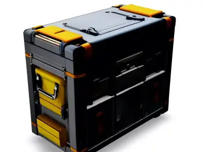 SciFi Rolling Storage Container Low-poly 3D model