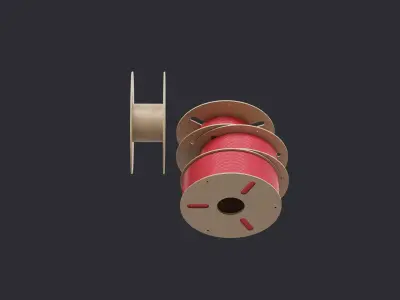 3D Printer Filament Spools Cardboard Low-poly 3D model