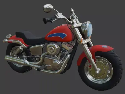 Cartoon Motorcycle 3D Model 3D model get