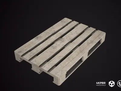 Wooden Pallet 3 Variants  Unity Unreal FBX PBR Low Poly 4K Low-poly 3D model